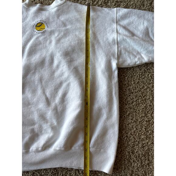 Vintage Tennis Memphis Racquet Club USA Made Hanes White L Crewneck - Picture 8 of 9